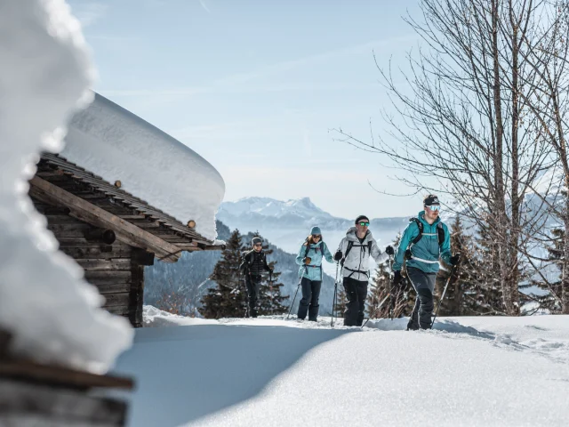 Group snowshoe hikes in Le Grand-Bornand