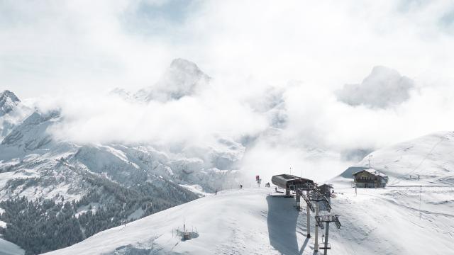 Snow-covered ski area