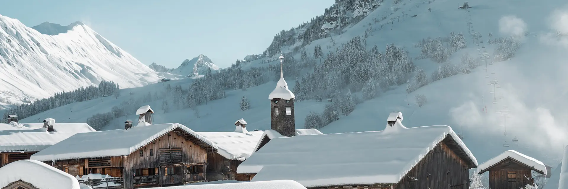 Vue en hiver du village du Chinaillon