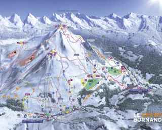 Pistes map of Le Grand-Bornand alpine ski area