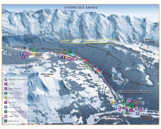 Pistes map of Le Grand-Bornand cross country ski area