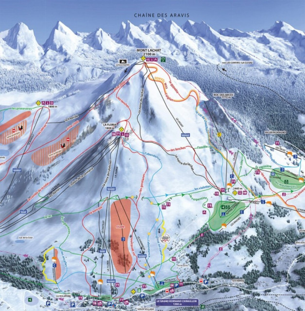 Plan des pistes de ski alpin