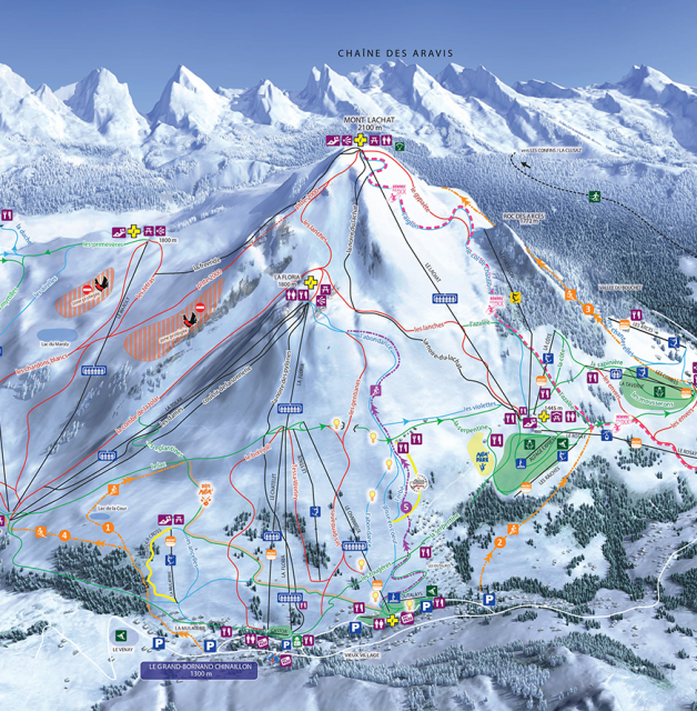 Plan des pistes de ski alpin