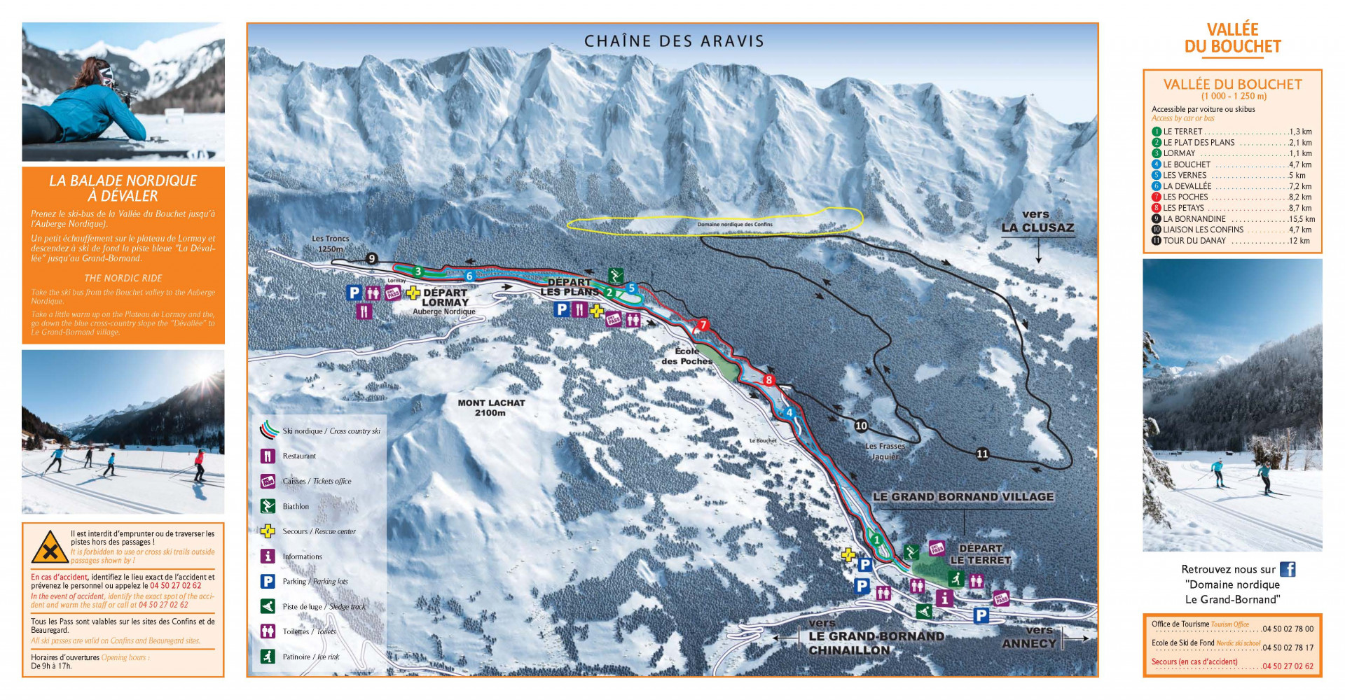 Plan des pistes Nordique Le Grand-Bornand