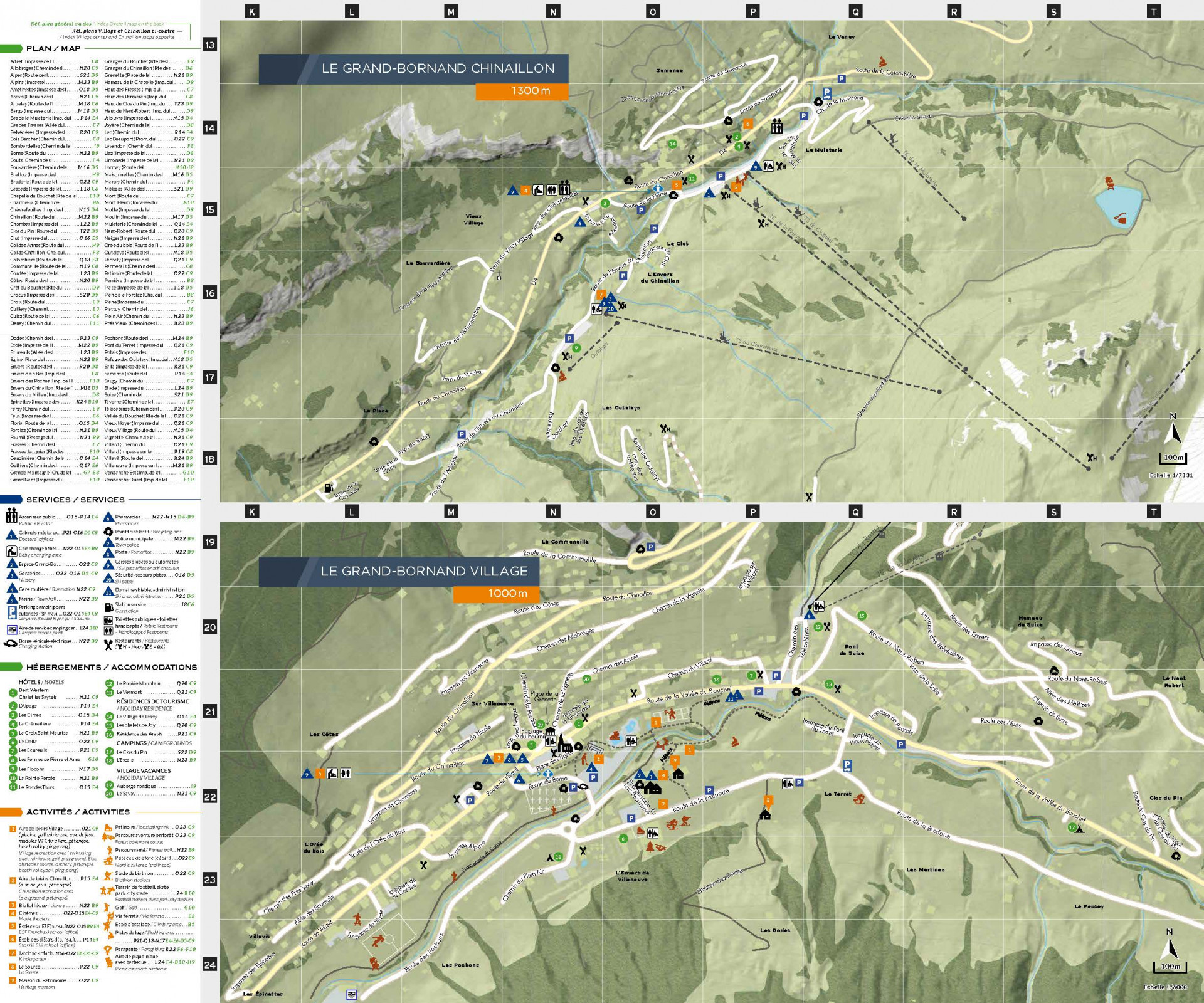 plan zoomé détaillé Le Grand-Bornand