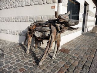 Art Vache : La Vache en bois flotté