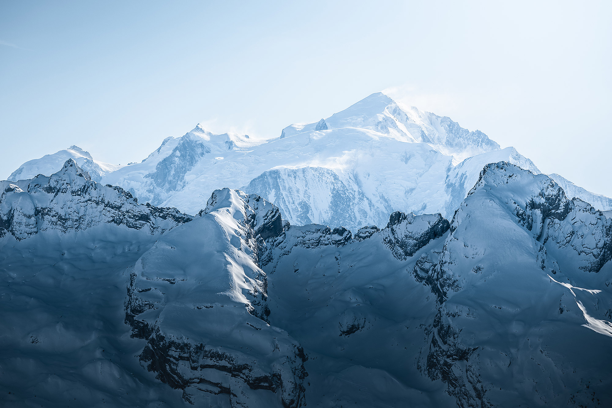 le mont Blanc depuis la chaîne des Aravis - © C. Hudry