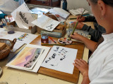 Atelier de calligraphie et peinture en groupe