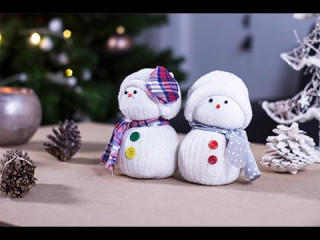 Bonhomme de neige en chaussette