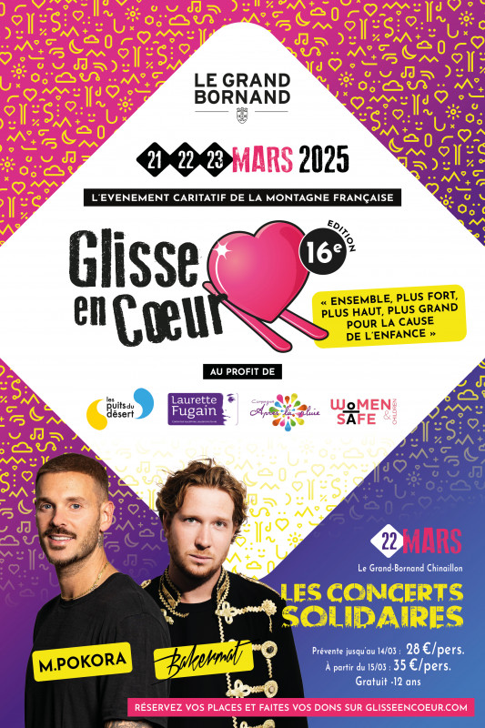 Glisse en Cœur : M. Pokora et DJ Bakermat en concerts solidaires