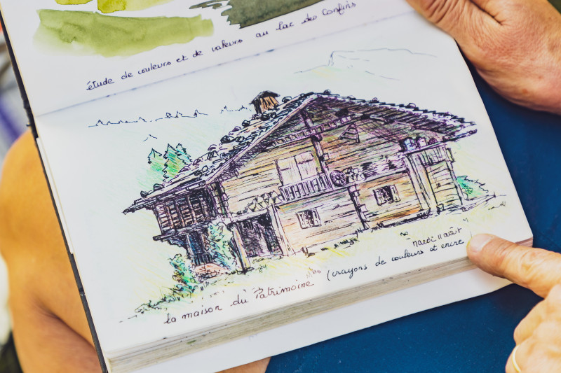 Croquis et aquarelle à thèmes en pleine nature : patrimoine, botanique, paysages, animaux