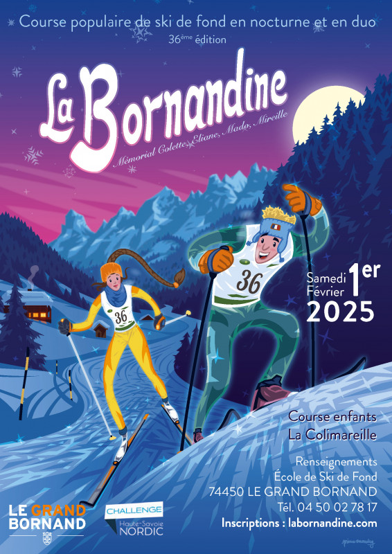 La Bornandine, course populaire de ski de fond en nocturne et en duo