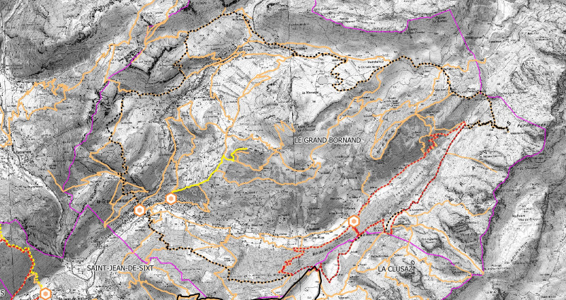 carte des itinéraires - Le Grand-Bornand