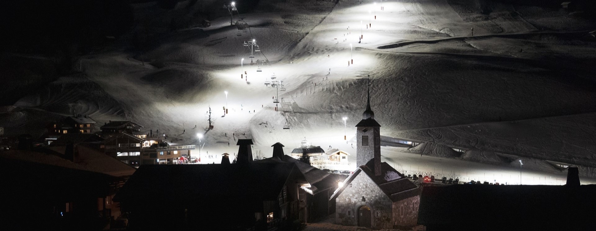 Ski nocturne au Grand-Bornand - © J.Cathala